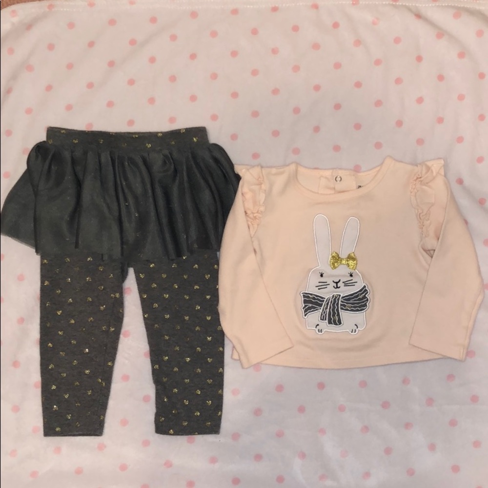 Girls 18M Long Sleeved Bunny Set